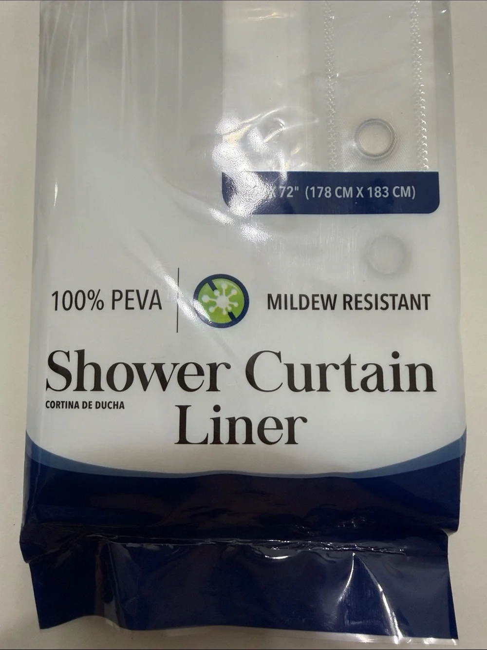 White Shower Curtain Liner - Heavy Duty Mildew Resistant